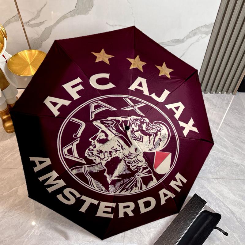 Ajax FC Umbrella with Automatic Open/Close & Self-8-Rib Heavy-Duty Umbrella, Compact Travel Umbrella Suitable for Outdoor
