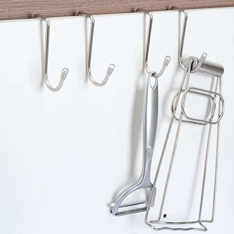 Hooks Door Hook S-Shaped Towel Bag Hook Stainless Steel Cabinet Hooks Kitchen Bathroom Cabinets Home Storage Organization Garden