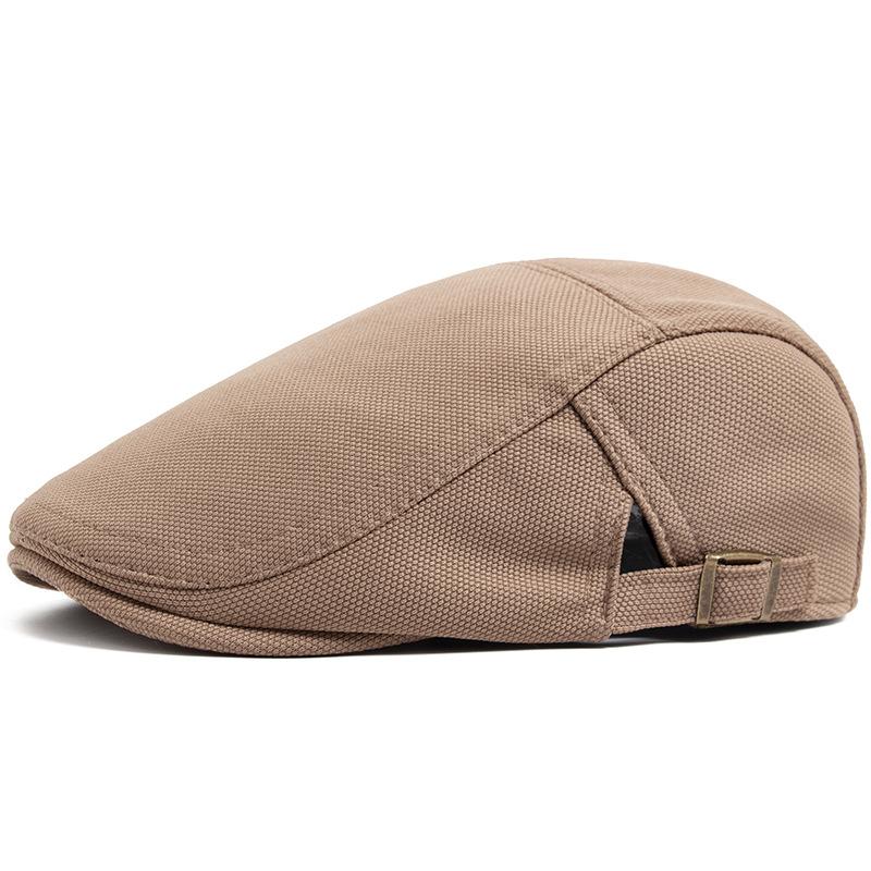 Jednokolorowa czapka męska wiosenno-jesienna retro wszechstronna casualowa kapelusz z daszkiem dla osób w średnim wieku i starszych beret malarski