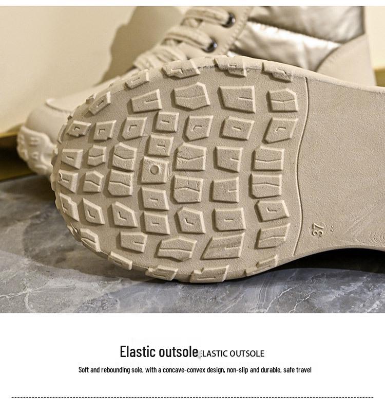 Damen High-Top Warme Freizeitschuhe - 2025 Herbst/Winter, Samtgefüttert, Dicke Sohle, Höhenverstärkende Baumwoll-Sneakers