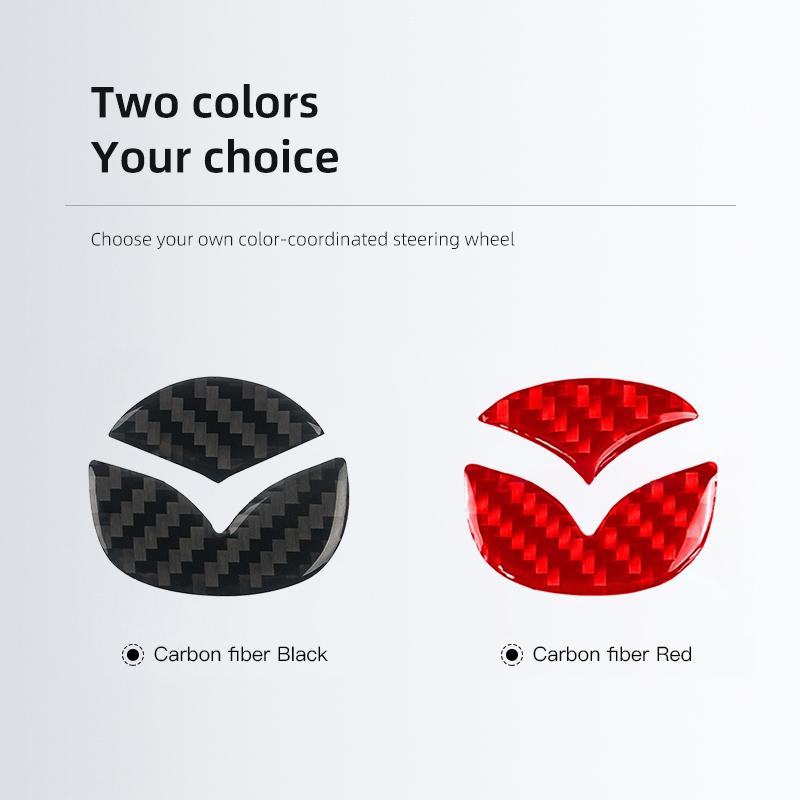 2025 Hot Car Steering Wheel Stickers Carbon Fiber Decals Auto Accessories For Mazda 2 3 6 5 Atenza CX3 CX5 MX5 CX7 Axela CX30 CX