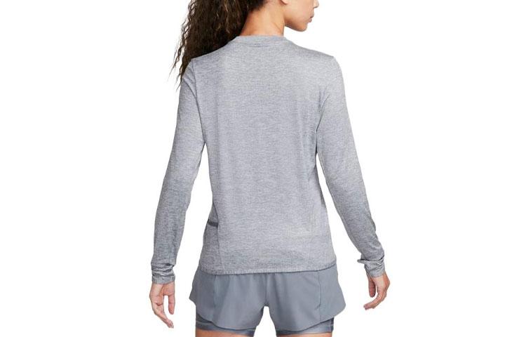 Nike T Shirts Women's Gray Crew Neck Moderate Straight Fit FB4298-084