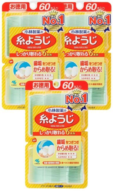 

Нитки Kobayashi Pharmaceutical стоимостью 60 штук x 3 штуки набор зубочисток,