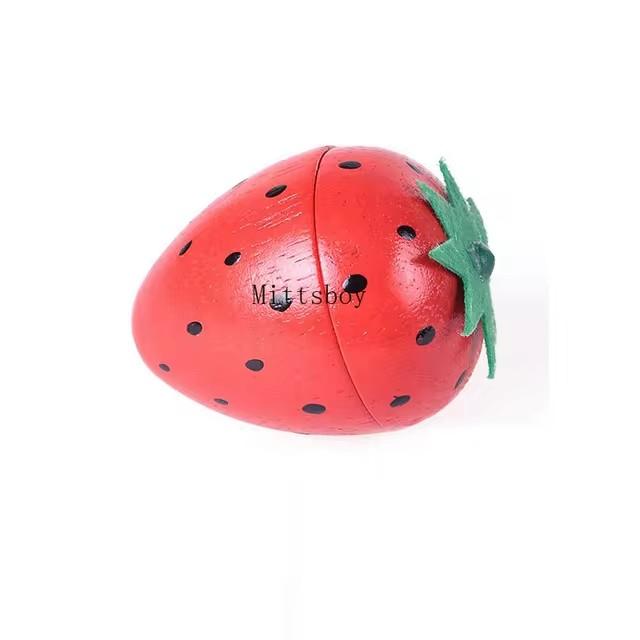 Simulation Magnetic Montessori Fruit Sesele House Lemon Grape Apple Durian Seasoning Baking Toy Wooden Educational Toys For Gift