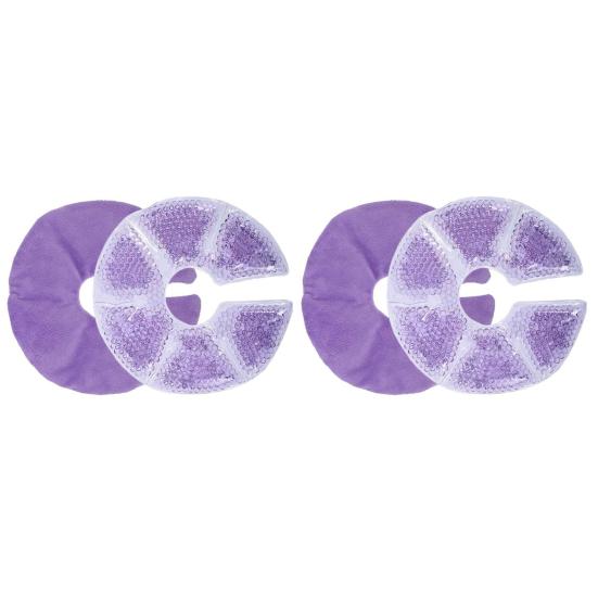 

2 шт., горячие и холодные пакеты для лечения груди, улучшающие поток молока, гель, холодный компресс, многоразовые грелки для нагрубания, закупорки протоков, облегчение боли в сосках фиолетовый