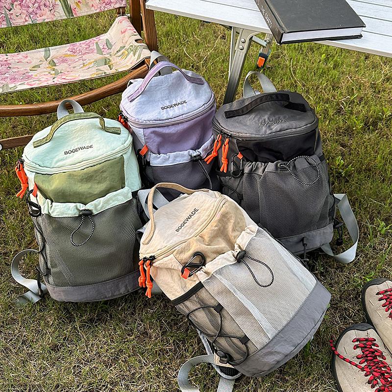 Outdoor Sports Bag Unisex Contrast Color Stitching Backpack Lightweight Travel Backpack