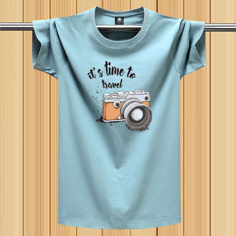 

Летняя модная мужская футболка с коротким рукавом - свободный крой для молодежи и студентов XL