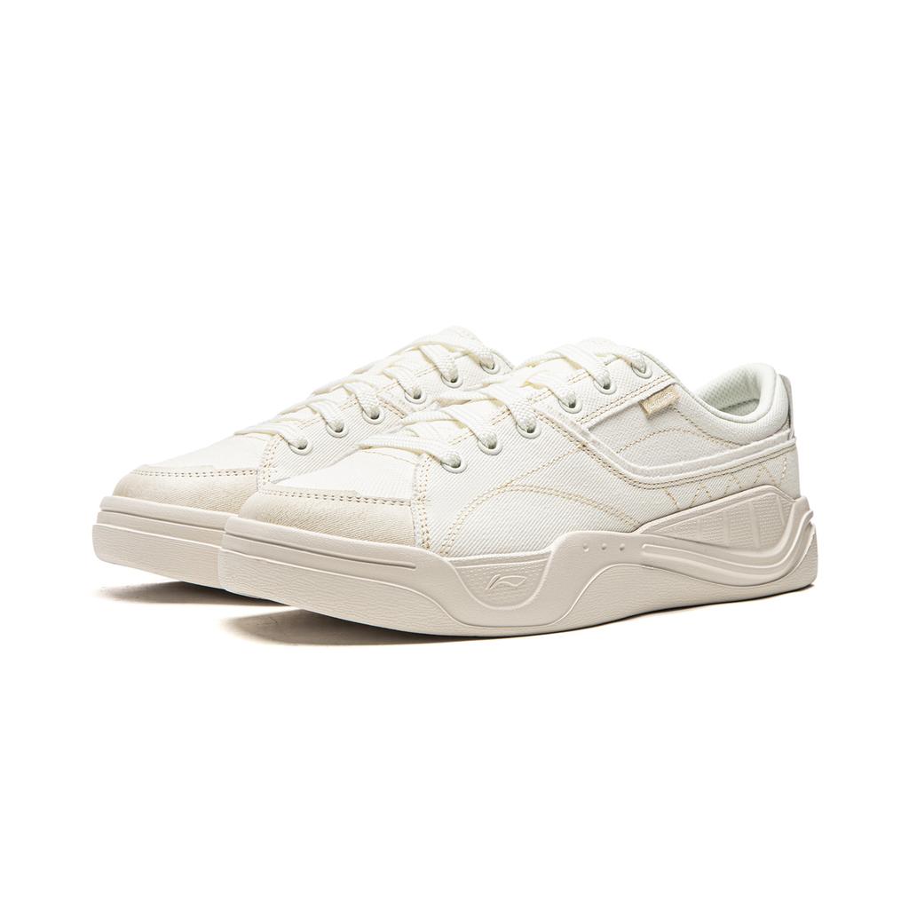 Li Ning Light Sail Skateboard Shoes Unisex Low top Champagne White AGCW047-2