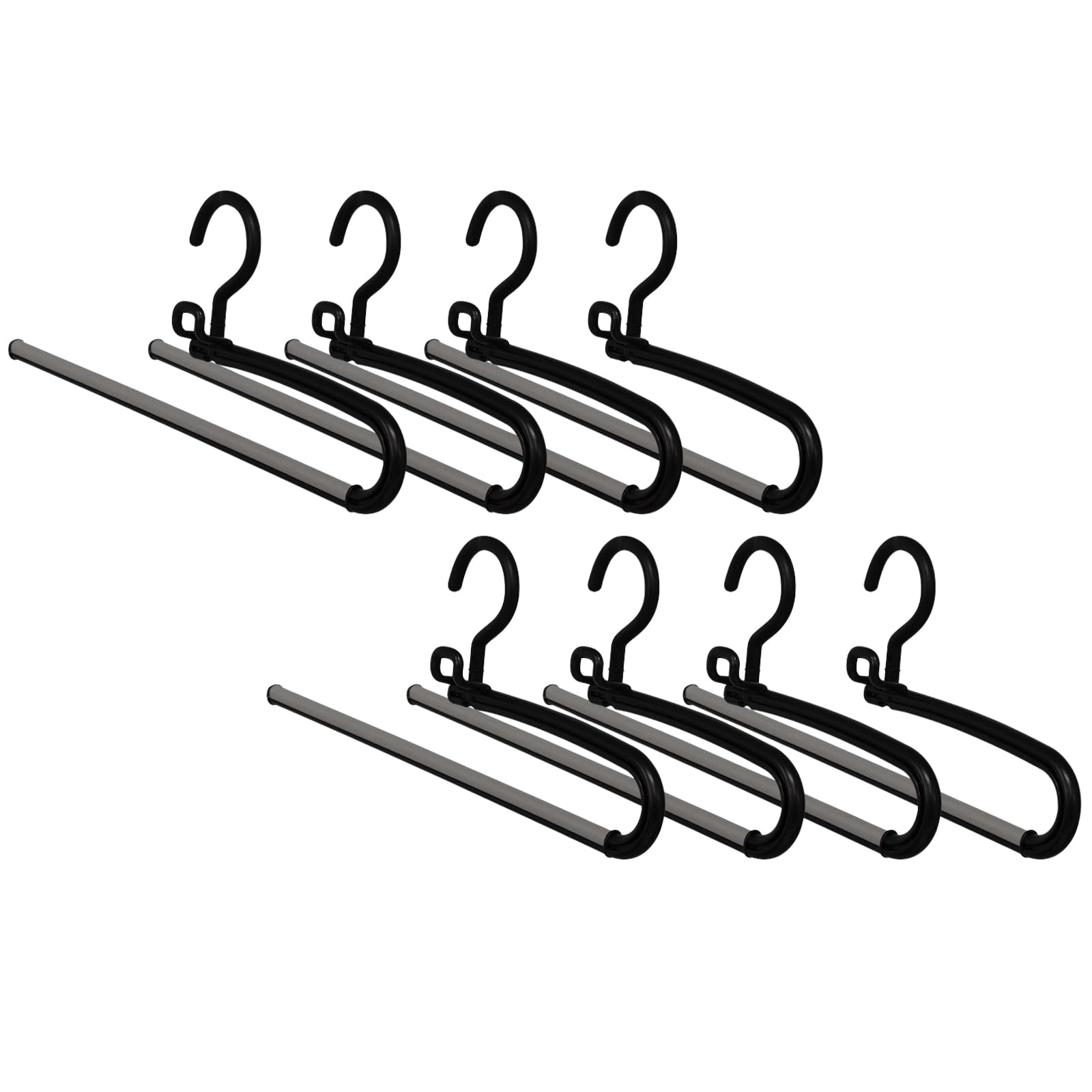 

Shinko Hanger Relay Slacks Clothes Hanger 2P x 4 Set Black Made in Japan Rack for Bath Clothes Drying Closet Suits 014981 S&F Trousers, Towels, чёрный