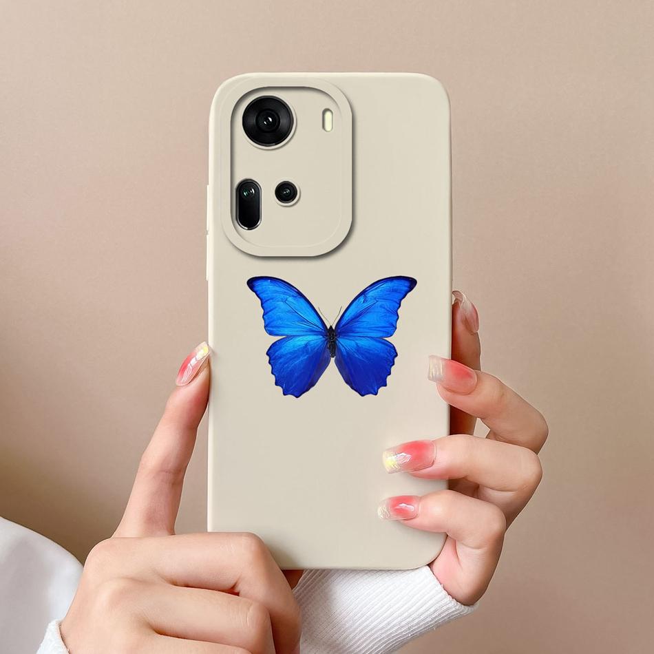 For OPPO Reno 11 Pro 5G Phone Case Butterfly Liquid Silicone Camera Protection Back Cover For OPPO Reno11 Pro Funda Coque Bumper