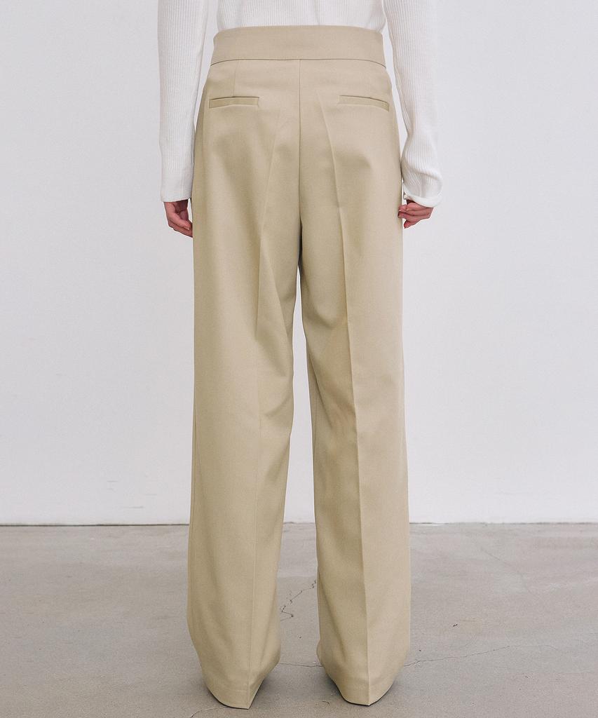 Nigaennikol Minimal Classic Pintuck Slacks_Beige