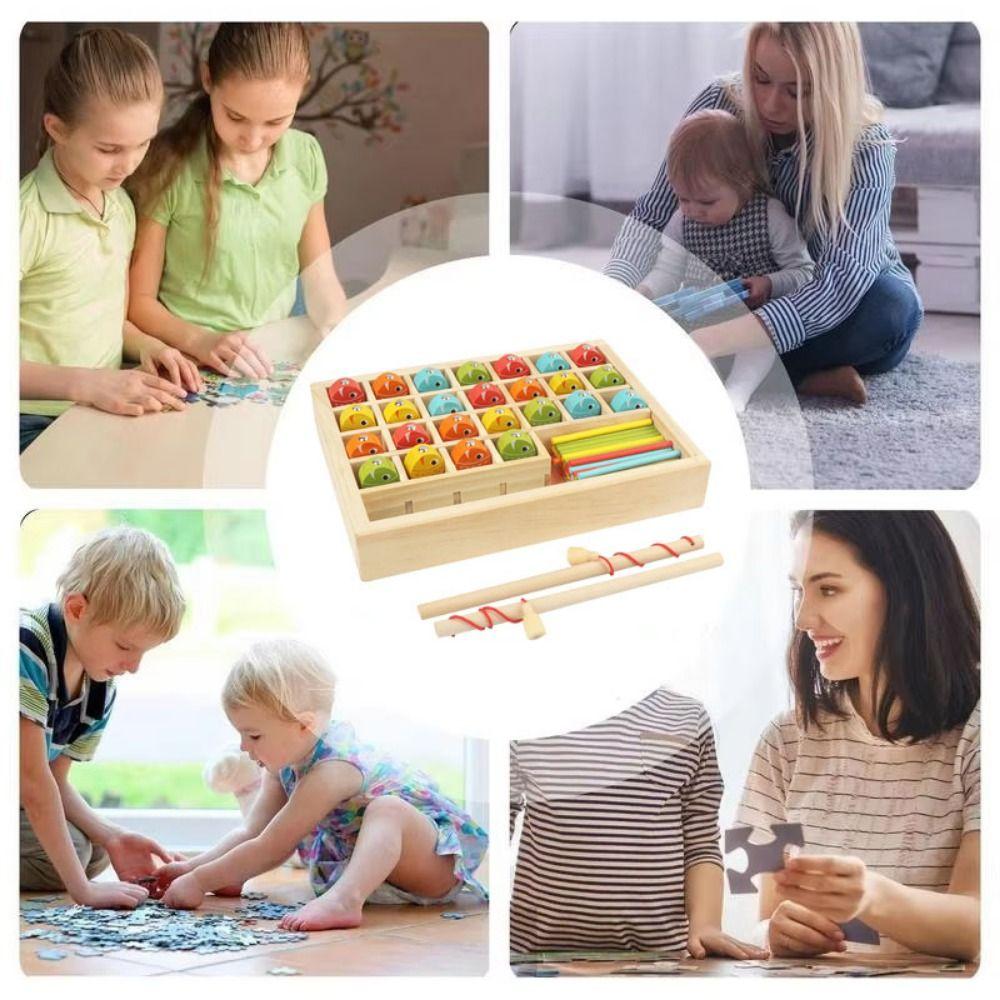 Early Education Wooden Magnetic Fishing Game Magnetic Fishing Learning Box  Learn Math