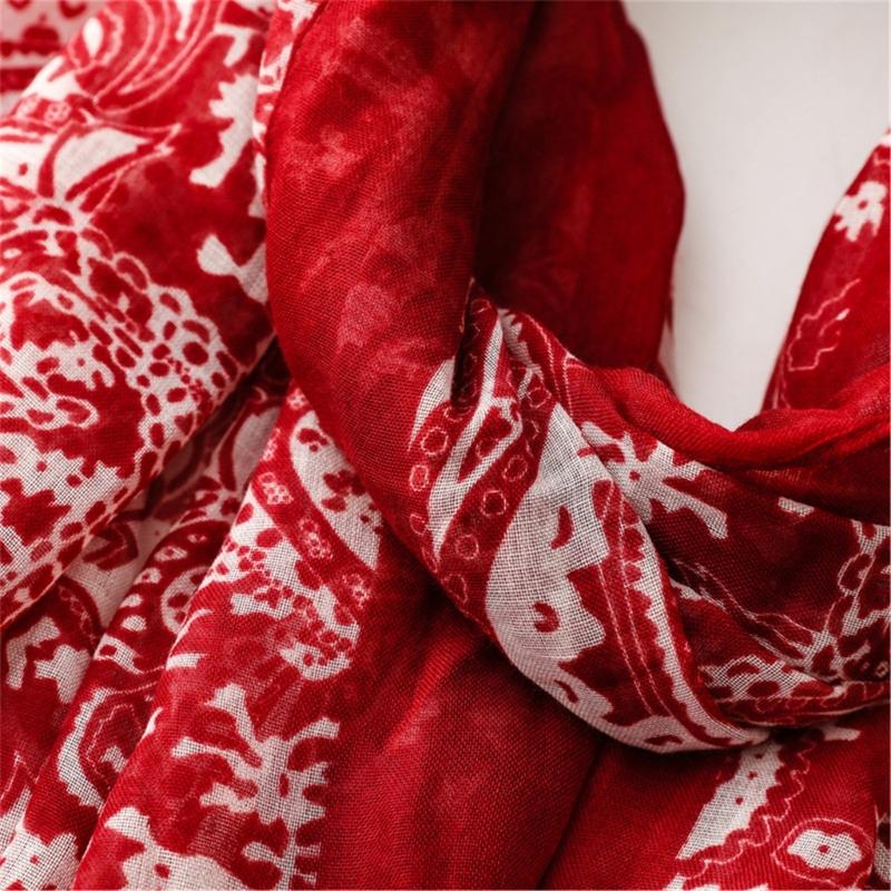 Cashew Voile Yarn Shawl with Tassels Breathable and Soft Cashew Scaf for Women Beach Vacation and Music Festival