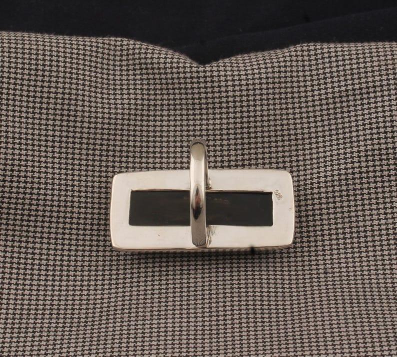 Solid 925 Sterling Silver Black Onyx Rectangle Gemstone Ring Large Ring Unisex Gift Designer Ring