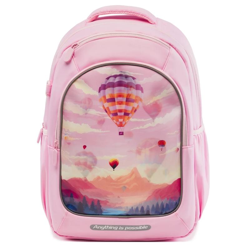 Li Ning Kids Sports Lifestyle Series 20L Reflective Antibacterial Large Capacity Backpack Kids Backpack Pink YBSU090-1 Ying Pink
