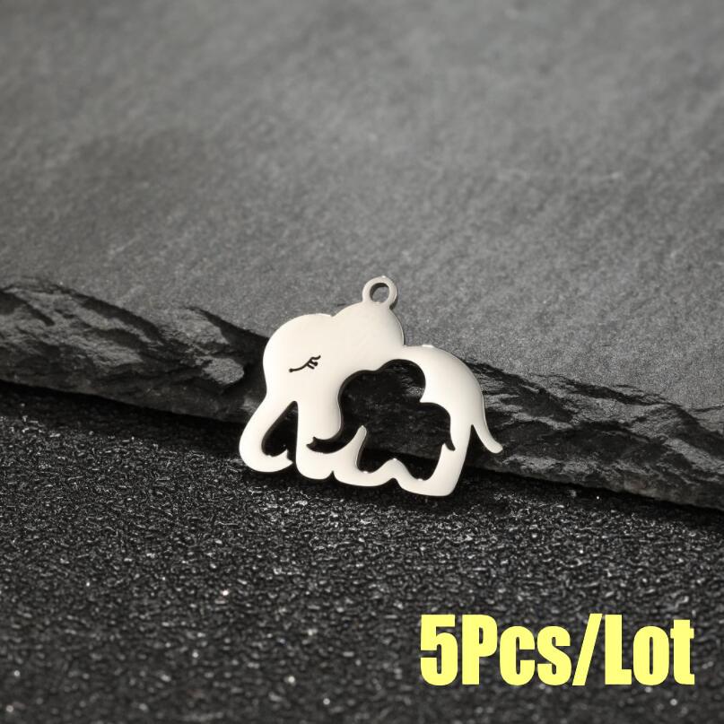 Stainless Steel Auspicious Elephant Pendant - DIY Jewelry Accessory
