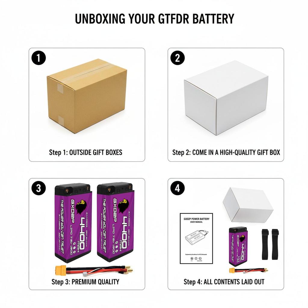 GXDZP Krótki LiPo 2S 7,6V 4400mAh 150C LCG Twarda Obudowa do Samochodów RC, Wtyczka 5mm, Japońska i Koreańska Bateria Litowo-Polimerowa, Skala 1/10, Ultralekka