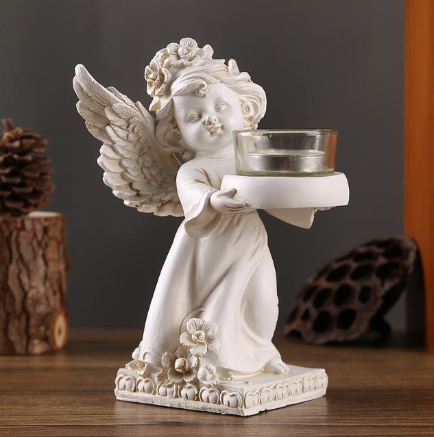 New Cross European Retro Angel Candle Holder Ornament Resin Home Desktop Decoration Romantic Atmosphere Decoration Props