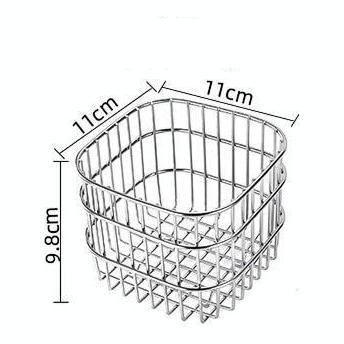 Multi-functional Stainless Steel Storage Baskets Household Fruit and Vegetable Basket Kitchen Cosmetics Storage Basket 13*10