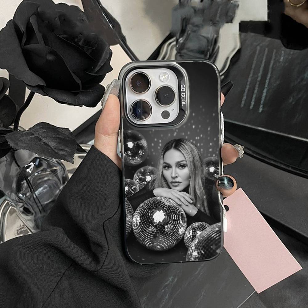 Singer M-Madonna Phone Case For iPhone17, 16,15,14,13,12 Pro Max Black Candy Matte Shockproof Cover