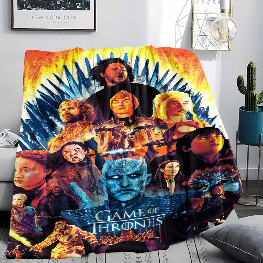 1 Stück Game of Thrones Druck Flanelldecke, Hohe Qualität, Bequem für alle Jahreszeiten, Heimdekoration, Wärme und Komfort, Perfekt für Geschenke
