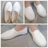 HWF White Canvas Slip-On Non-Slip Work Shoes, Blue & White Sneakers with Luthai Tendon Sole for Men & Women