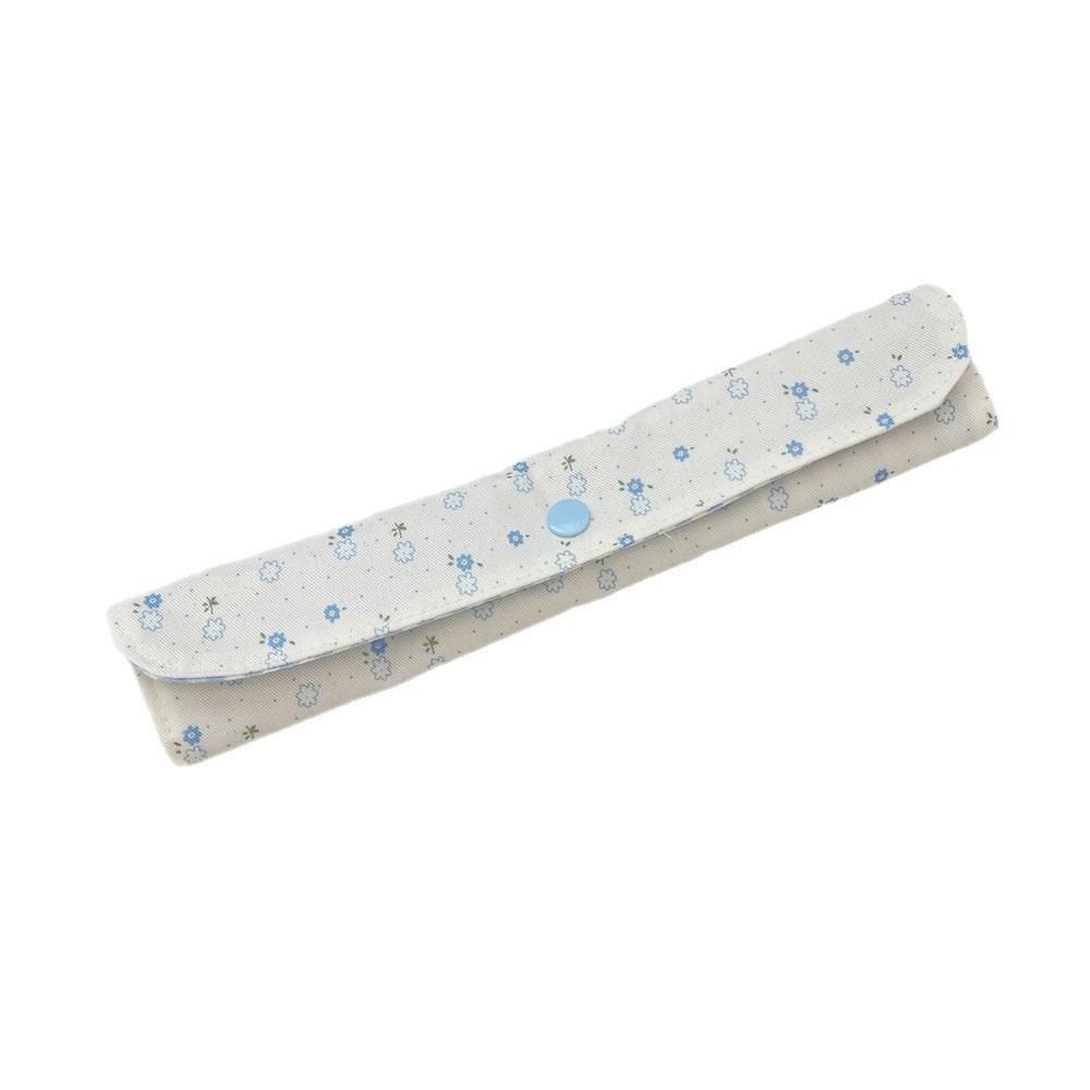 

Portable Lightweight Tableware Storage Bag Snap Button Fixed Utensil Pouch Student Use білий