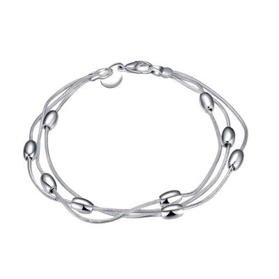 Damen-Armband, modisch, bezaubernd, versilbert, mit Olivenperlen, Kette, Geschenk, elegant