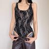 Pure Desire Style Lace Bodysuit Sleeveless Slim Fit Top