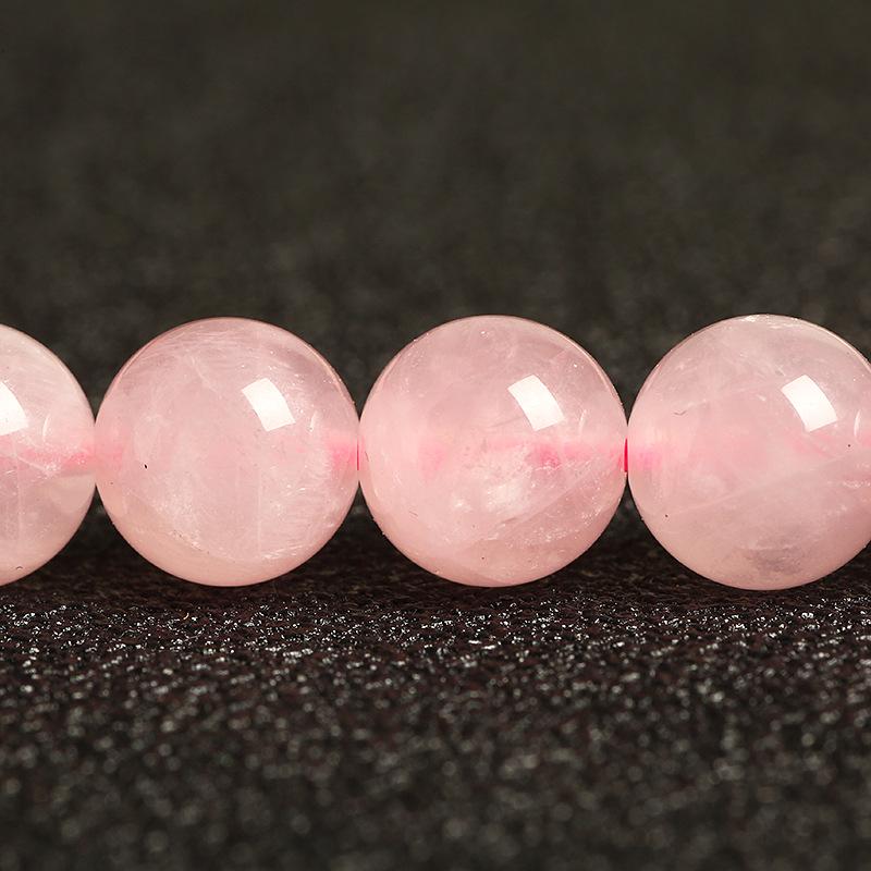 Madagascar Rose Quartz Round Beads for DIY Jewelry: Loose Beads for Crystal Bracelets & Necklaces.