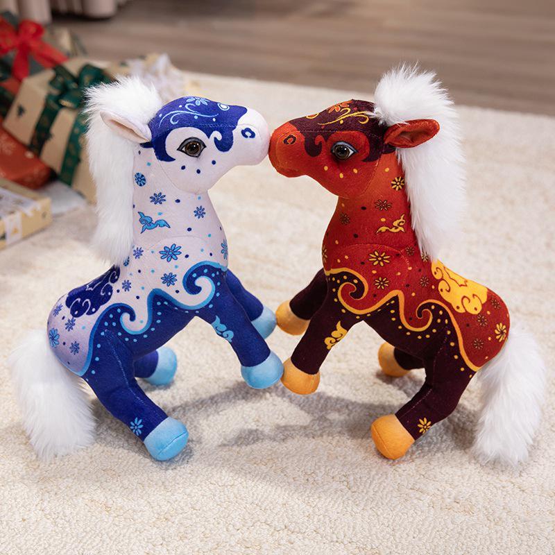 Horse Mascot Plush Toy in Tang Suit - Zodiac Year Gift