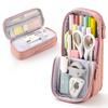 Double Layer Stand Pencil Stationery Case Large Capacity Make Up Bag Gift Supply