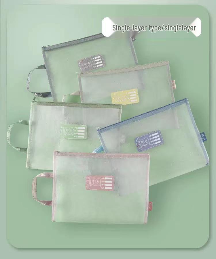 

Папка для документов формата А4 на двойной молнии - Толстая сетка, для хранения студенческих домашних заданий и контрольных работ Starlight Silver - Chinese