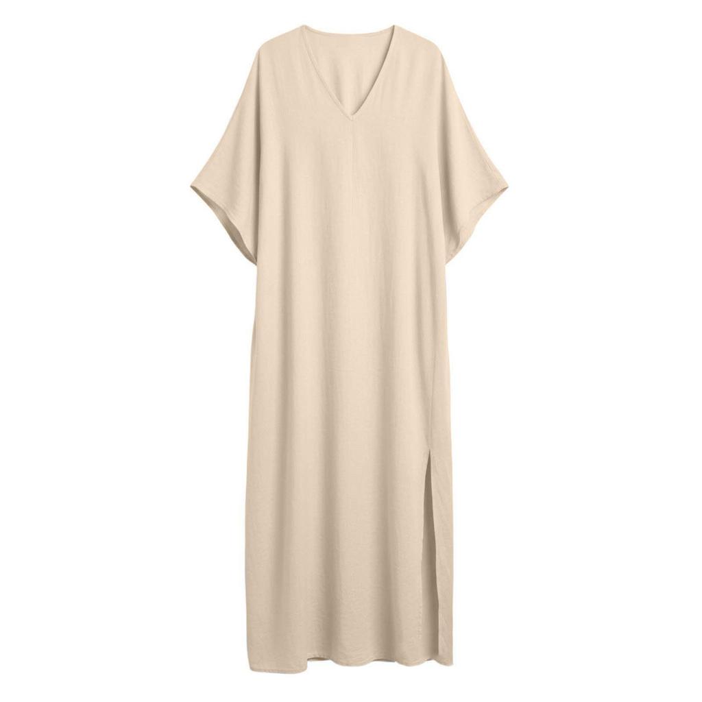 Women's Dress Casual Flowy Dresses V-neck Vocation Boho Beach Sundress