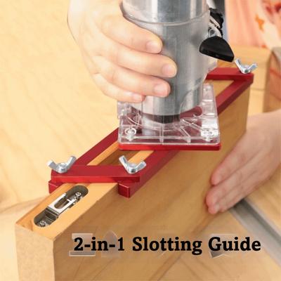 2 In 1 Design Invisible Fastener Slotting Bracket Self-centering Aluminum Alloy Woodworking Grooving Bracket Invisible Fastener