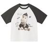 MQD Boys' Cotton Color-Block Cartoon Short Sleeve T-Shirt
