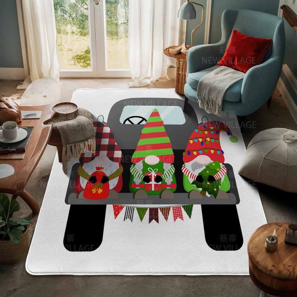 House Entrance Carpet Home Door Mat Living Room Bath Foot Bathroom Non-slip Water Absorption Rugs Bath Merry Christmas Winter
