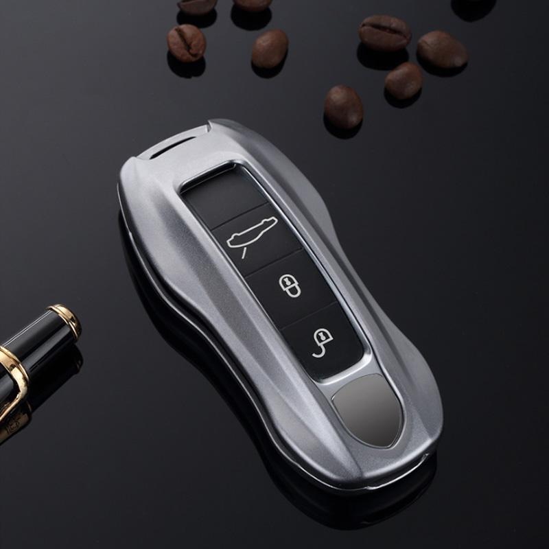 Aluminum Alloy Car Key Case Shell Key Cover For Porsche Cayenne Panamera - 911 Taycan Protective Accessory