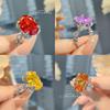 Luxury Chinese Red Yellow Diamond Ice Cut Women Ring Fashionable Nest Cut Pigeon Egg Diamond Ring