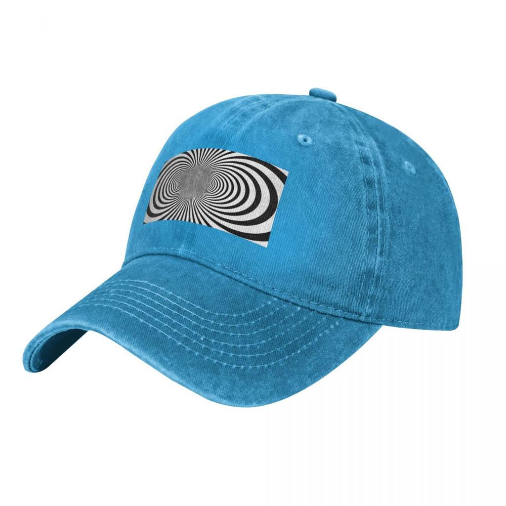 Black And White Op Art 9 Baseball Caps Vintage Denim Washed Headwear Unisex Style Outdoor Running Hats