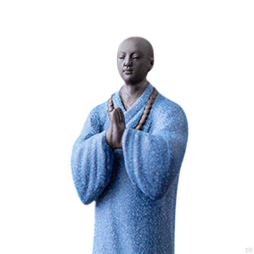 Buddha Statue Monk Figure Crafts Handmade Lifelike and Vivid Desktop Ornament Figurine for