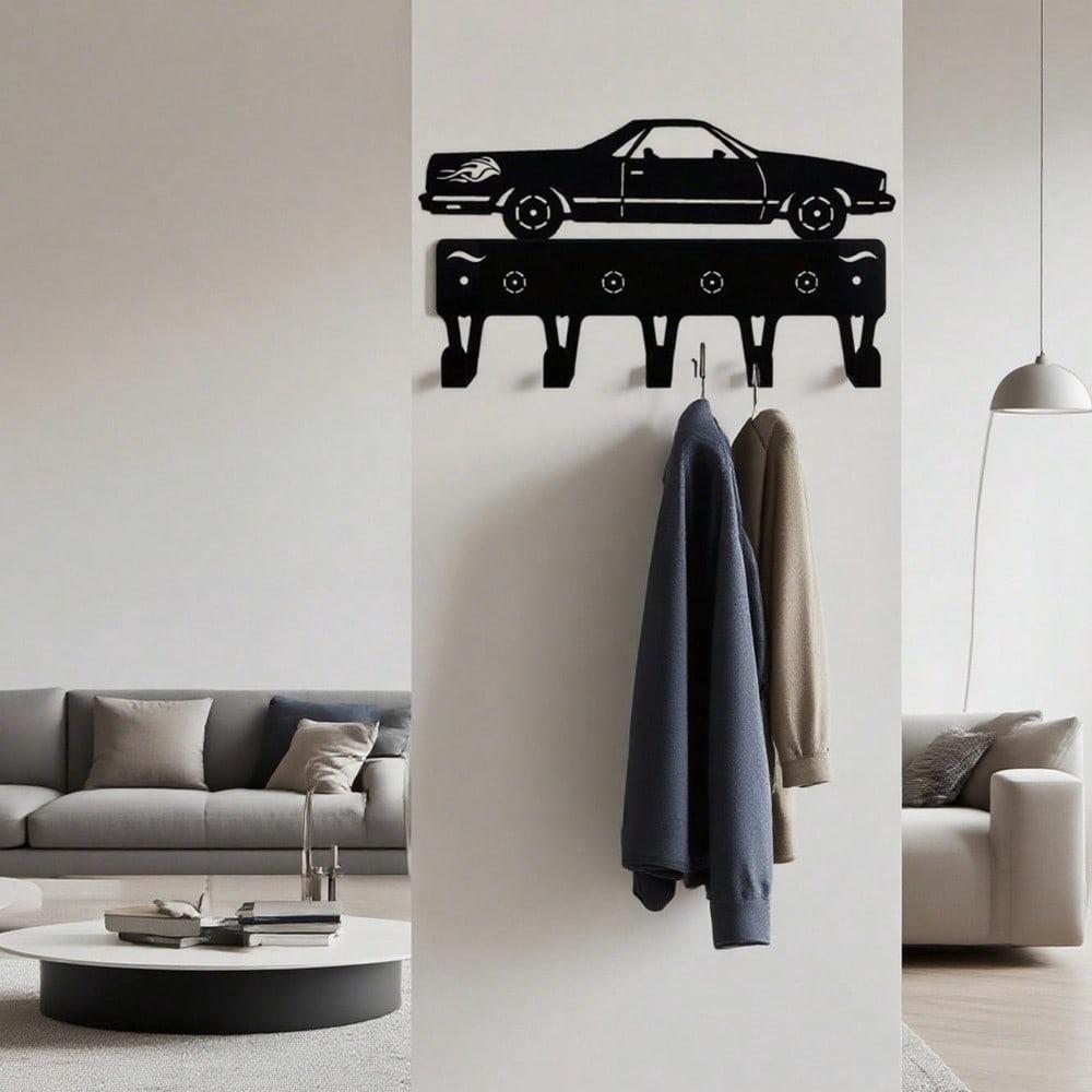 

Wrought Iron Vintage Car Key Holder Metal Wall Art with Hooks for Hanging Keys, Towels, Coat Rack for Hallway Entryway Bathroom Bedroom Home Decor TY1068-6