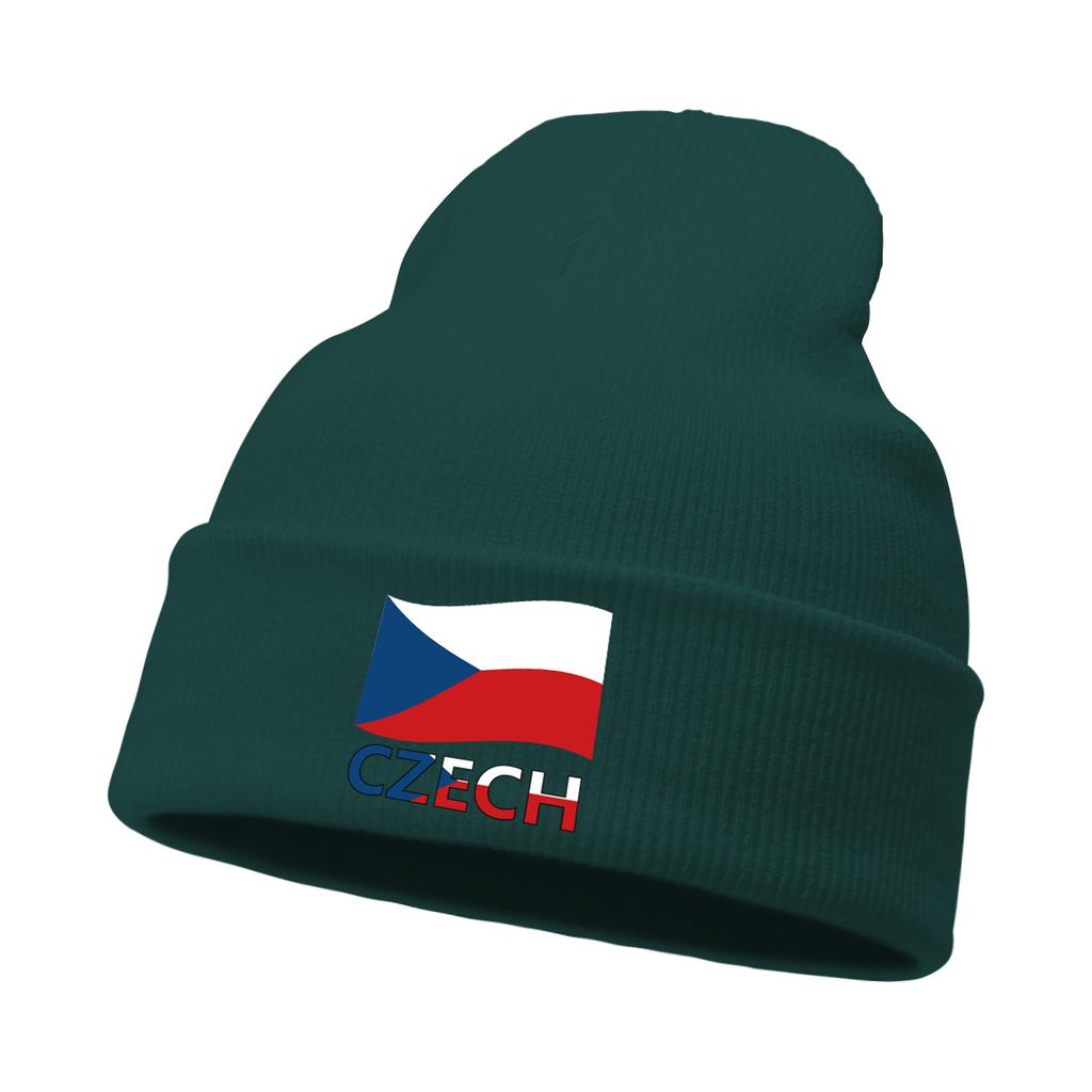 CZECH Flag Warm Winter Hats Knitted Hat Beanie Funny Hat Slouchy Stretchy Knit Cap Unisex Beanie Perfect For Street Style