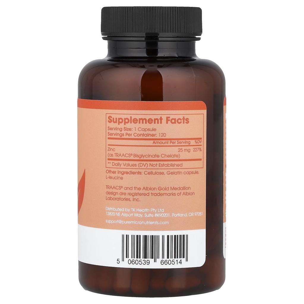 Pure Micronutrients, Pure Zinc, 25mg, 120 Capsules