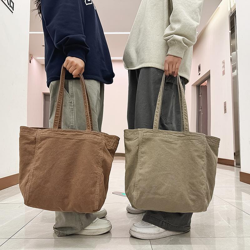 Large-capacity bag women's new Japanese casual portable canvas bag versatile office worker tote bag student shoulder bag