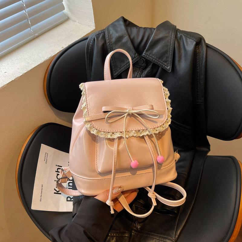 Schoolbag Korean version of high-end simple and versatile lightweight backpack bag women's 1011 summer new high-end cute small backpack