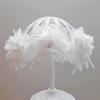 Korean Baby Girl Lace Flower Headband with 3D Beaded Design