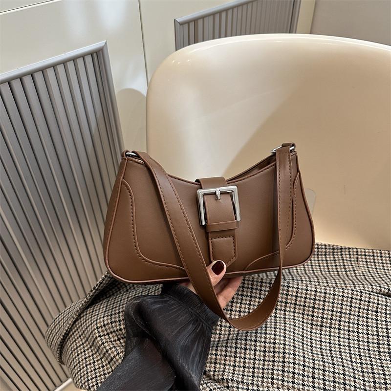Stylish Korean Fashion Simple Shoulder Bag Versatile Crossbody Tote For Everyday Use In Black White Silver Brown And Khaki