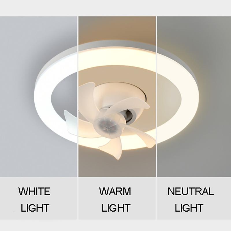 Ceiling Fan Light 60W 3-Speed Cooling Fan Ceiling Light Remote Control E27 Lamp Holder 3-gear Dimmable Electric Fan Lamp
