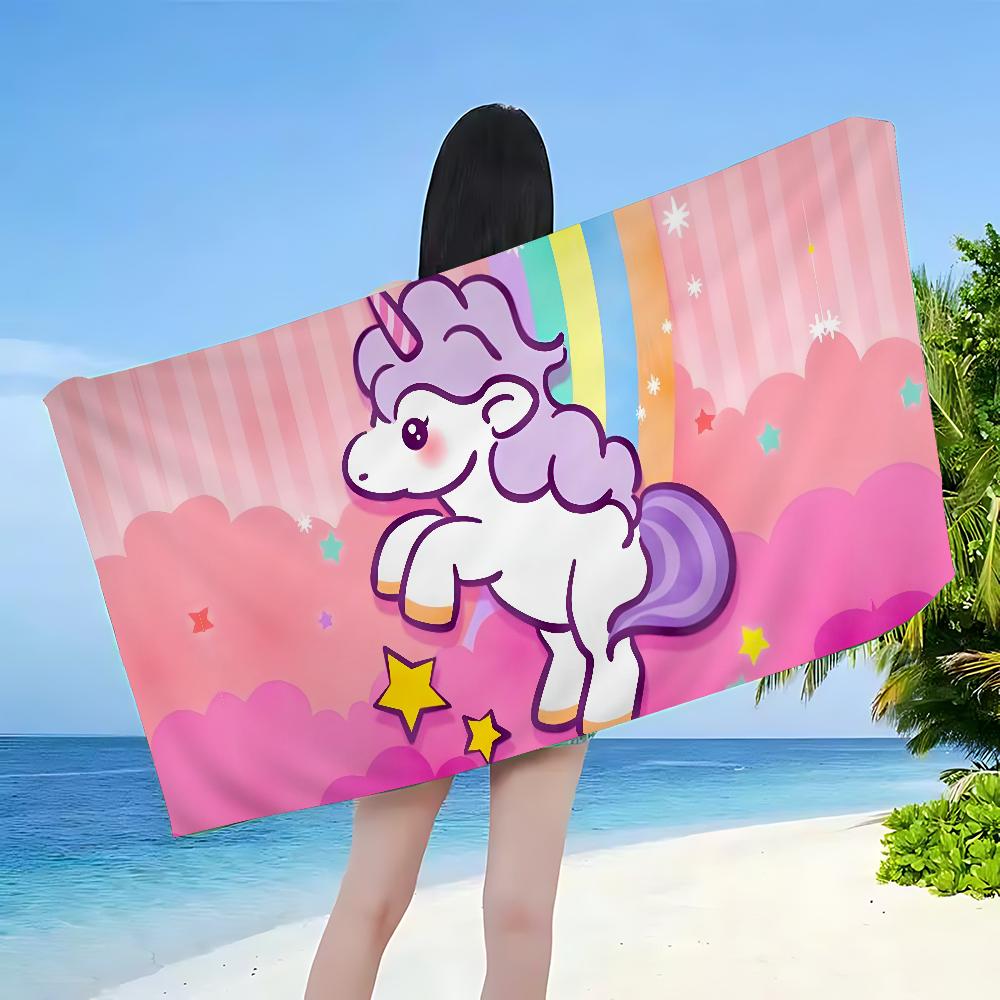 Cartoon Unicorn Animal Microfiber Beach Towel Absorbent Quick dry Soft Yoga Swimming Resort Mountain Climbing Towel